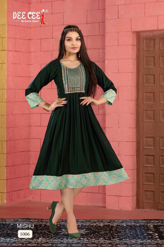 Mishu By Deecee Rayon Designer Plain Kurtis Wholesalers In Delhi
